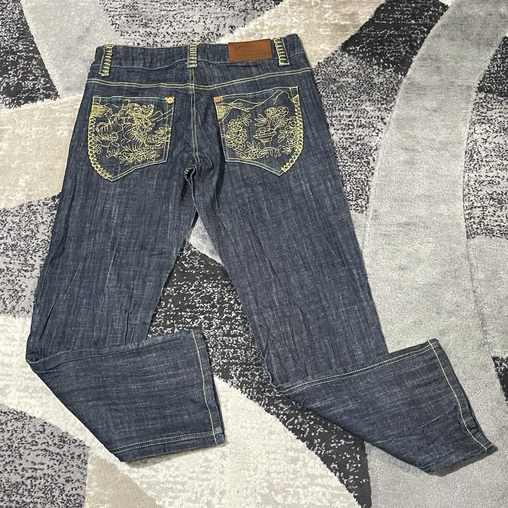 Vintage Karl Kani Jeans Men 36x31 Blue Life Denim Wide Leg Baggy Hip Hop Y2K‎
